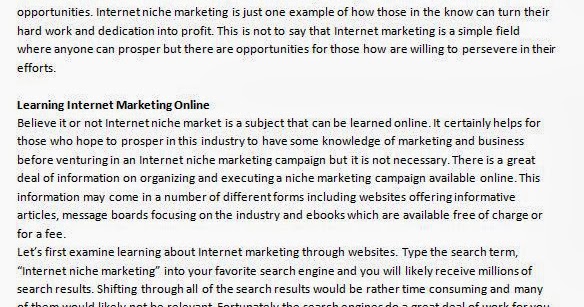 Artikel Bahasa Inggris: Using the Internet to Find Your Niche