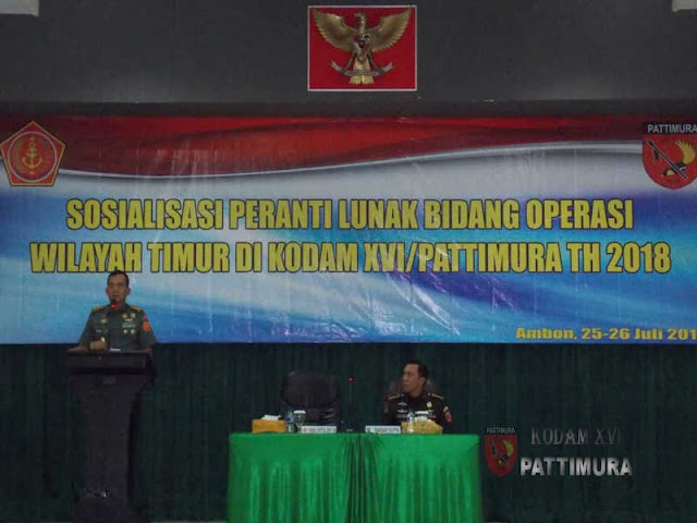 70 Pejabat Terima Sosialisasi Piranti Lunak Bidang Operasi Wilayah Timur TNI-AD