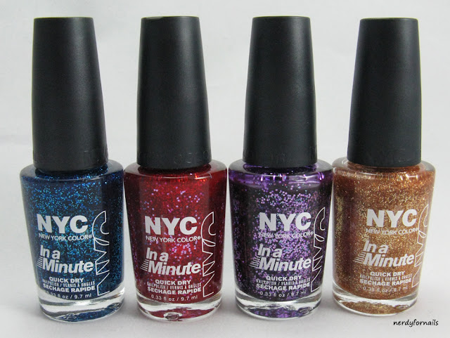 NYC Glitter Nail Polish Water Marble NY Princess