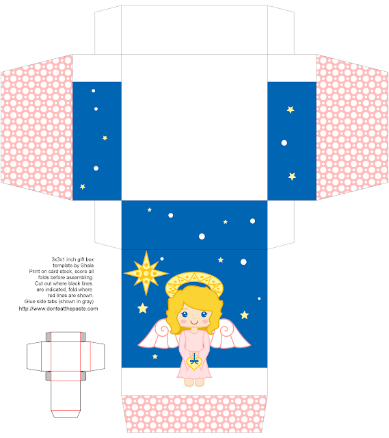 Cute Angels Free Printable Boxes.