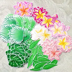 Sunny Studio Stamps: Radiant Plumeria Layered Flower & Tropical Leaves Stamp Set Summer 2020 Sneak Peek