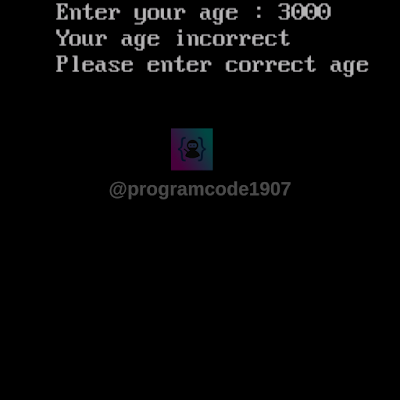 dentify you can give a vote or not in c Program output - Program code