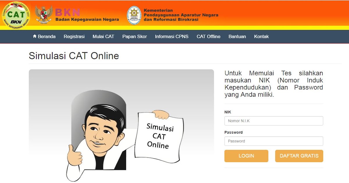  SIMULASI  CAT  ONLINE INFO SIMULASI  CAT  CPNS