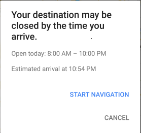 google maps warning