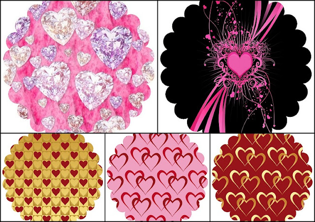 Hearts for Quinceaneras: Free Printable Toppers or Labels.