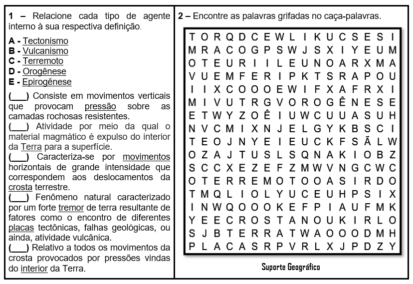 Suporte Geográfico - 15 Caça-palavras de geologia em PDF grátis Link