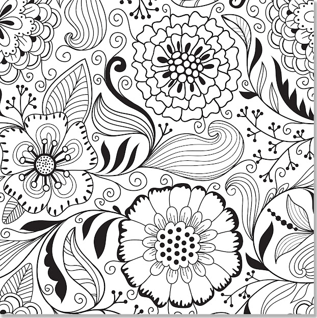 Abstract Flowers Coloring Pages Advanced 