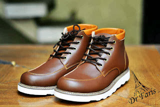 Sepatu DR FARIS, jual DR FARIS BOOTS RING BROWN , Sepatu Boots Kulit, Sepatu handmade bandung murah.