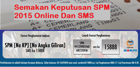 Semakan Keputusan SPM 2015 Online Dan SMS