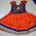 Orange Purple Kids Lehenga