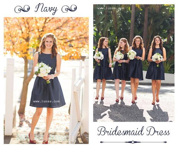 navy-organza-sleeveless-short-cheap-bridesmaid-dress