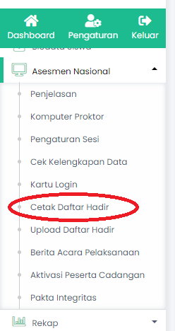 Cara Cetak atau Download Daftar Hadir Peserta ANBK Gladi Bersih 2021