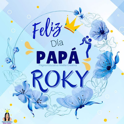 Solapín Feliz Día del Padre - Nombre Roky para imprimir gratis
