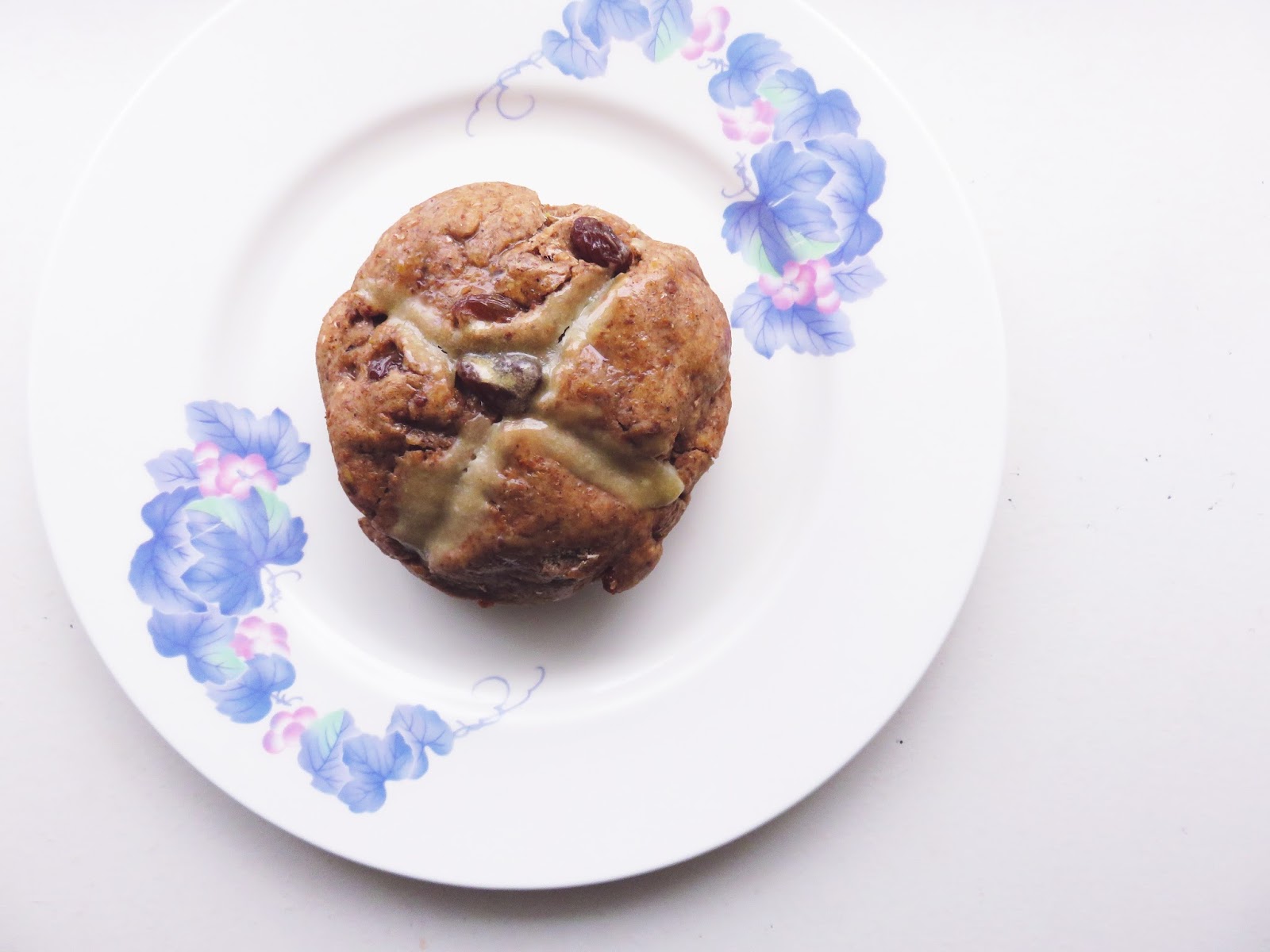 vegan hot cross bun 