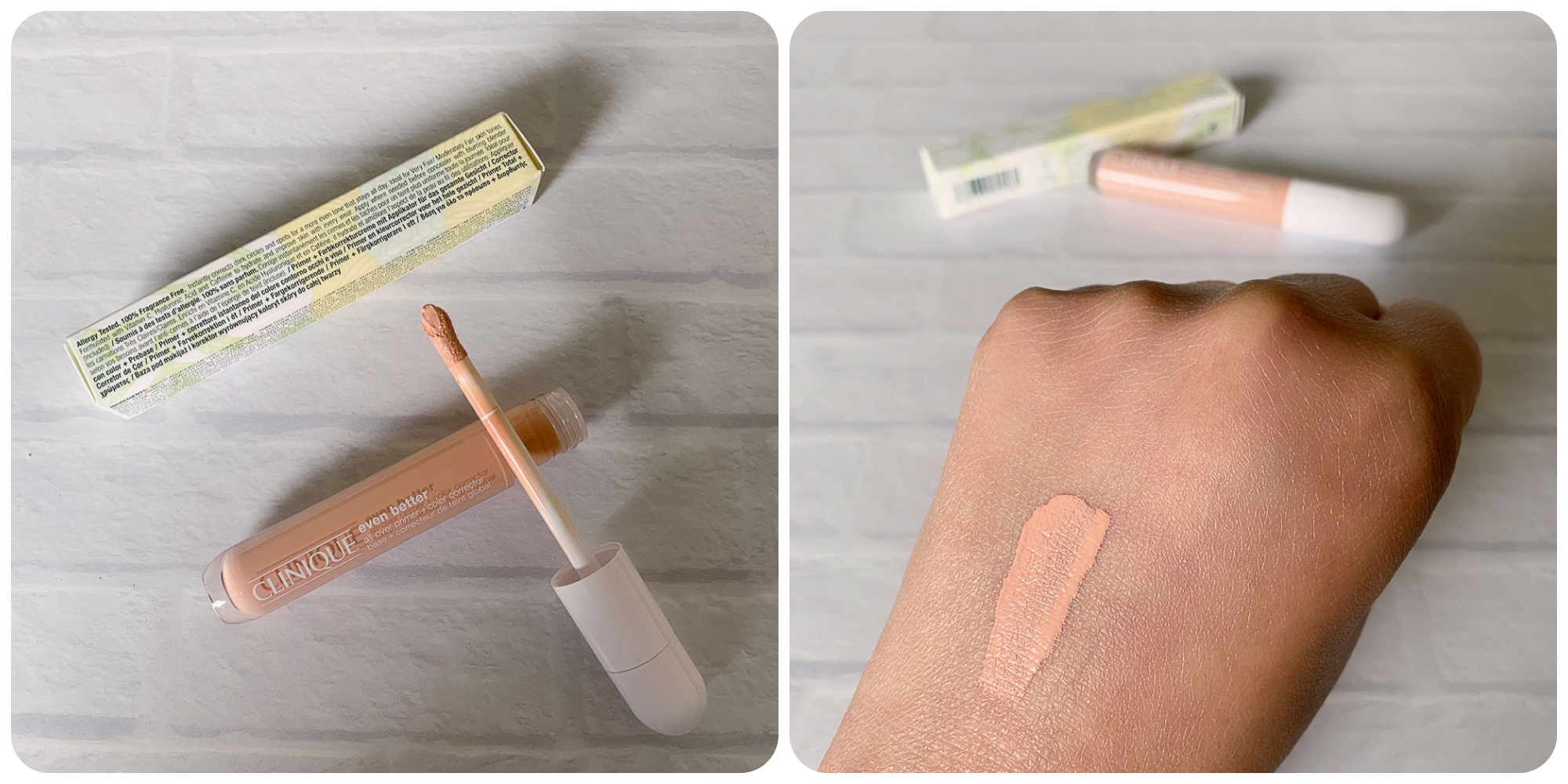 Clinique Even Better All-Over Primer + Color Corrector In Peach Review Swatches | A Very Sweet Blog