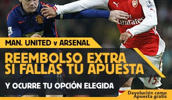 betfair reembolso 25 euros Manchester United vs Arsenal 17 mayo