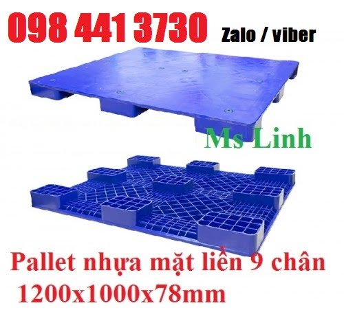 Pallet nhựa 1200x1000mmx78mm mặt liền