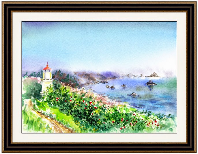 California Landscape Watercolor Painting