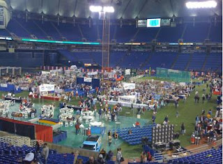 An aerial view of TwinsFest inside the HHH Metrodome