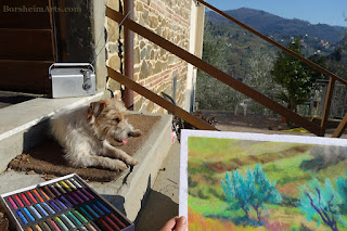 Art dog pastel wip dogsitting sweet companion Gregory