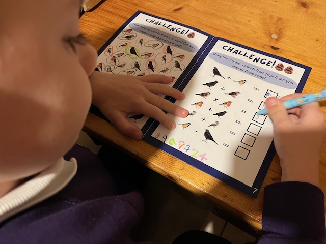 a child doing a maths task