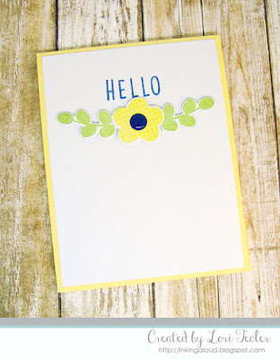 Hello card-designed by Lori Tecler/Inking Aloud-stamps and dies from Reverse Confetti