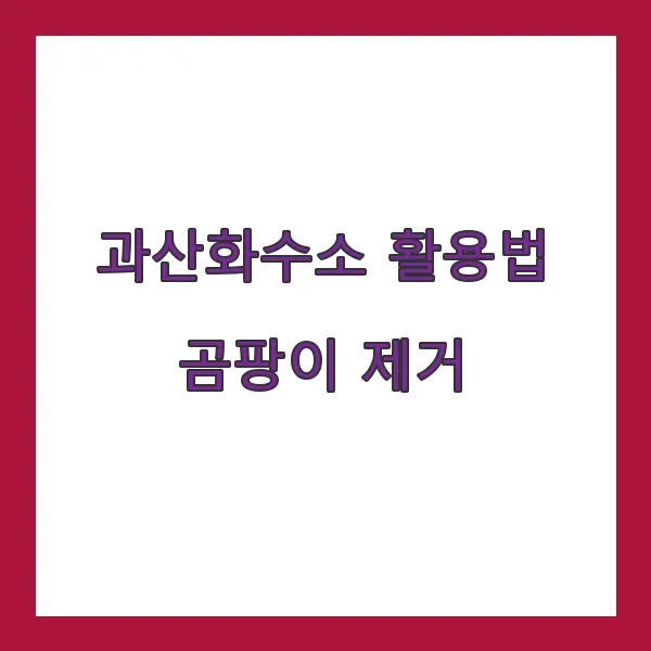 과산화수소 활용법 - 곰팡이 제거와 화이트닝 청소법