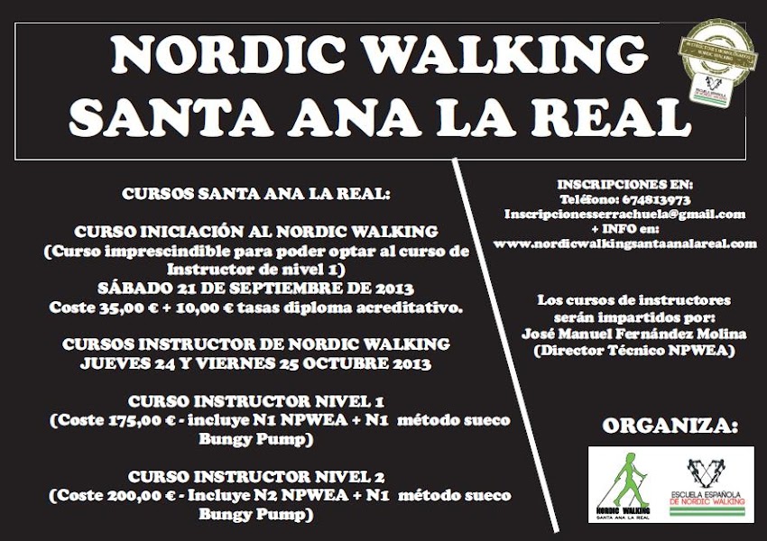 FORMACIÓN NORDIC WALKING SANTA ANA LA REAL