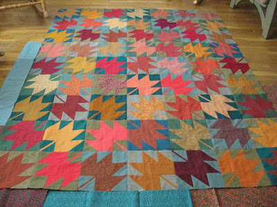 maple leaf quilt in autumn colors