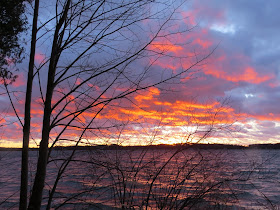 sunset over Gull Lake