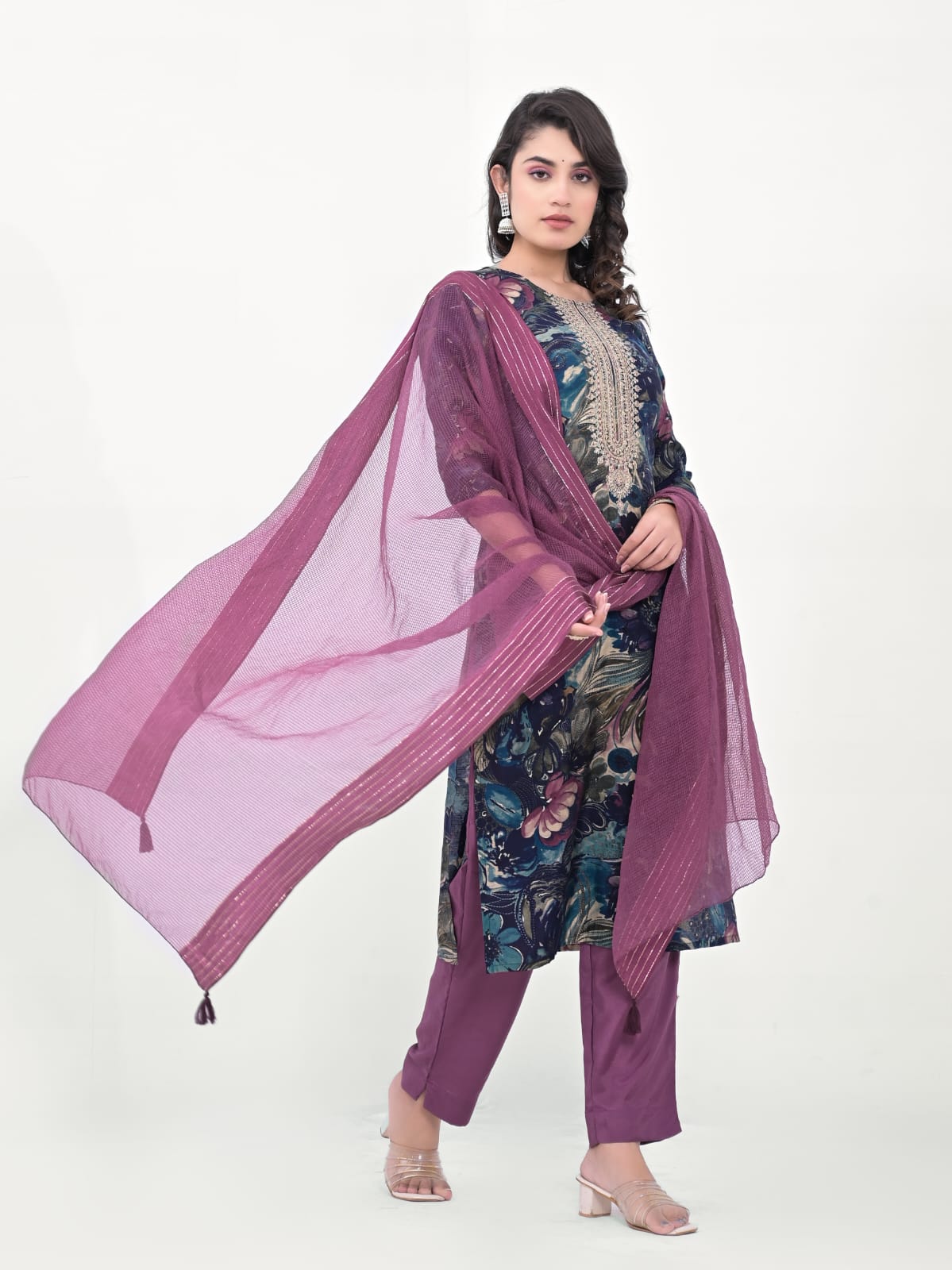Design-2 Label Khoj With Work Readymade Pant Style Suits