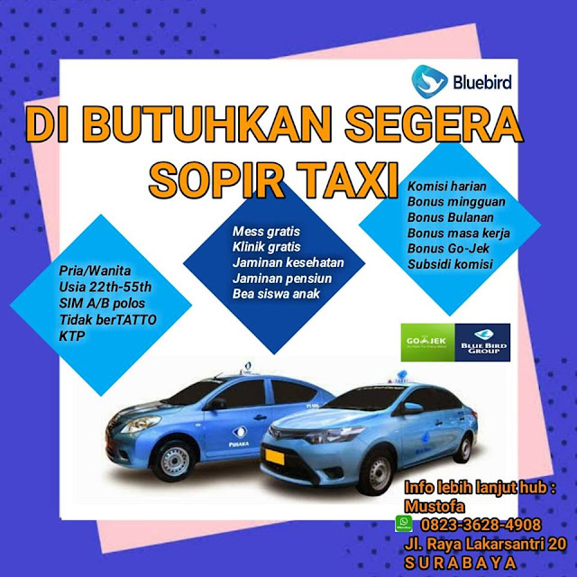 Lowongan Kerja Driver Taxi Bluebird Habar Gawian