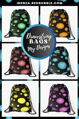 Bubbles Design on Drawstring Bags.
