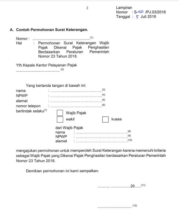 Surat Keterangan Pp 23 Tahun 2018 Untuk Umkm Tutorial Pajak