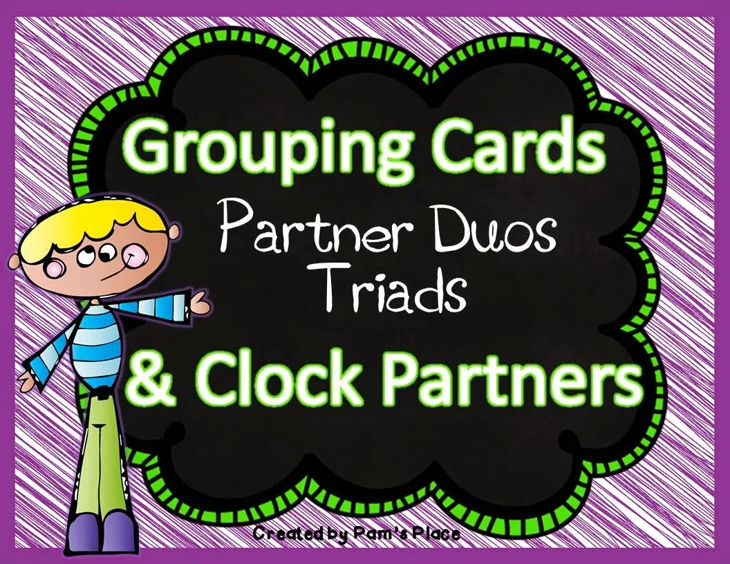 http://www.teacherspayteachers.com/Product/Grouping-Cards-Partner-Duos-TriadsClock-Partners-1192053