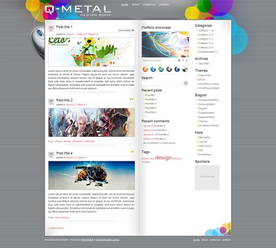 Q-Metal Blogger Theme blogspot template from wordpress