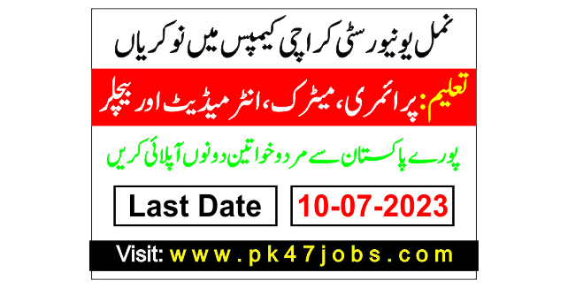 NUML University Karachi Campus Jobs June 2023 July Application Form Teaching Faculty