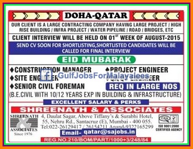 Doha Qatar Large Project Jobs