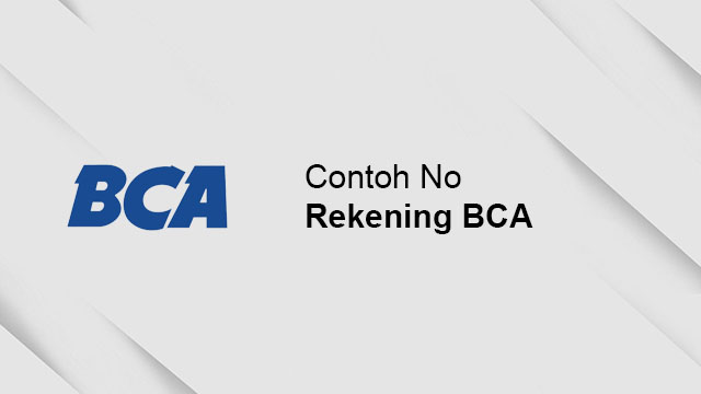 Contoh No Rekening BCA
