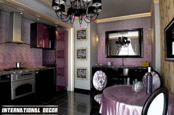 Art Deco kitchen designs and furniture, purple kitchen