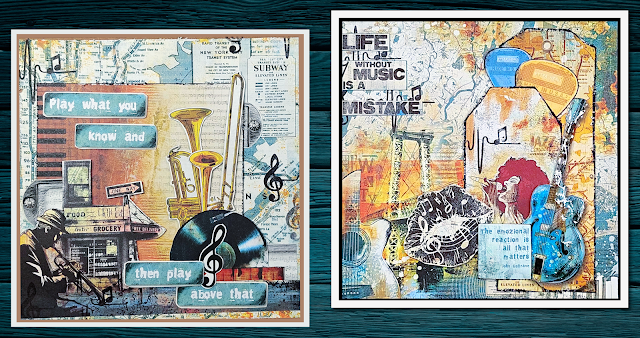 Create Music/Jazz themed masterpieces in your art journal by Lou Sims