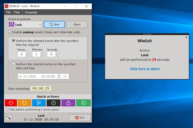 كيفية إغلاق او إعادة تشغيل او قفل الكمبيوتر تلقائياً في اوقات محددة WinExit