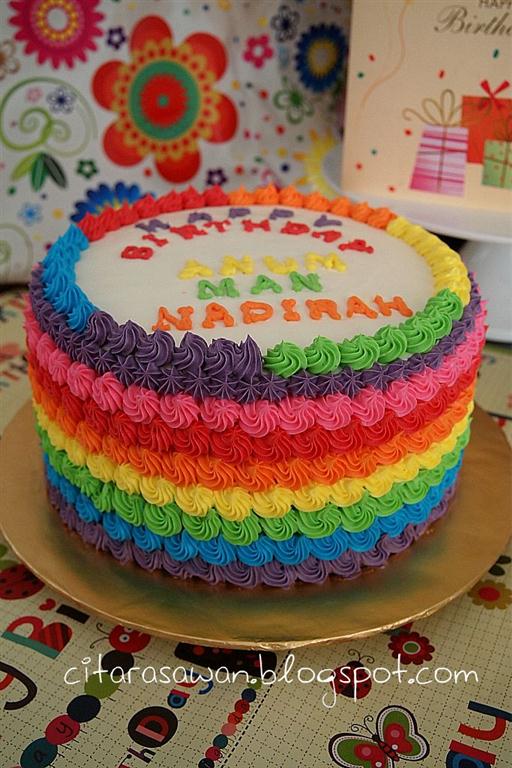 Tempahan Kek Harijadi - Rainbow Cake ~ Blog Kakwan