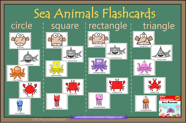 Sort the flashcards by shapes.