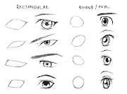 Here are some of the common basic shapes used to draw manga eyes.