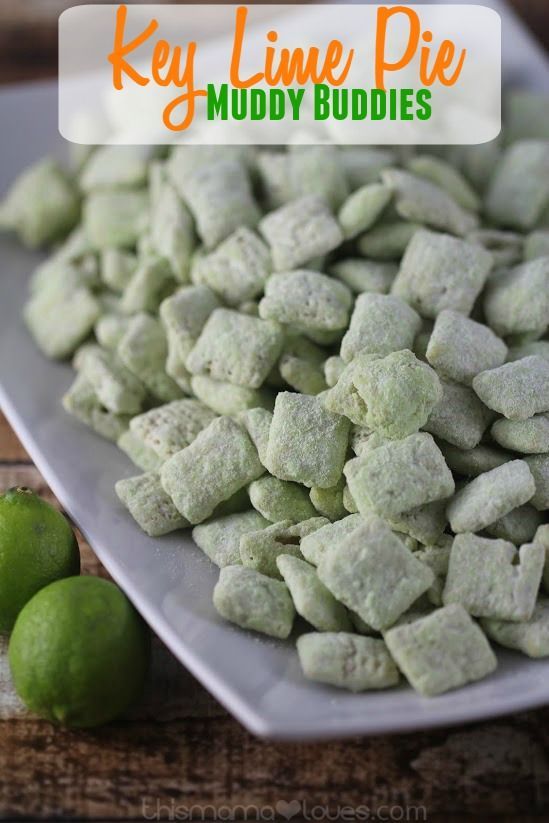 If you are craving something sweet but chocolate just isn’t what you want try these amazing Key Lime Pie Muddy Buddies. They will take the edge off your sweet tooth and will be like a little taste of vacationing in the south!