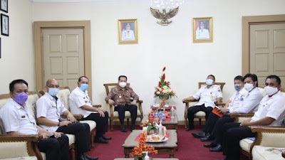 Pjs Gubernur Fatoni Terima Audiensi Pjs Walikota Bitung, Bahas Netralitas ASN dan Penanganan Covid-19