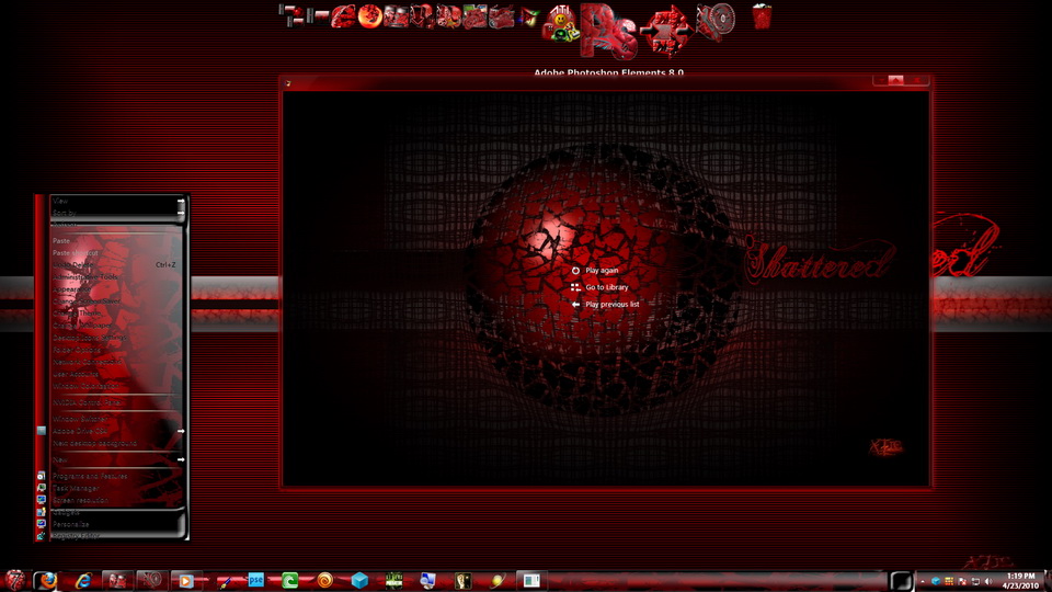 Shatter red 2 aero theme for windows 7