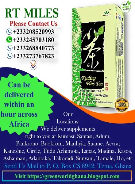 Green World Kuding Plus Tea promotes blood circulation