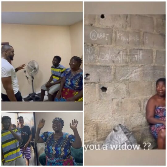 Video: Nollywood actor gifts house to widow living in slum for 21 years